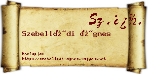 Szebellédi Ágnes névjegykártya